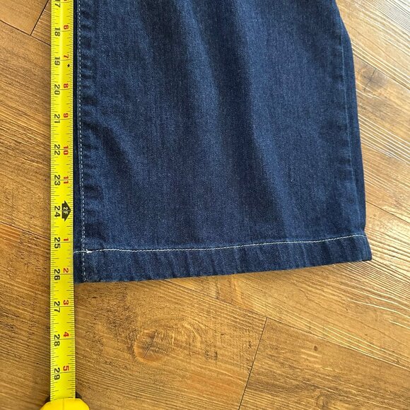 Paige Harper Belted High Rise Wide Leg Jeans Womens Size 32 Dark Wash - Picture 8 of 11